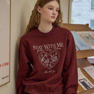 스테이 윗미 스웨트셔츠 버건디