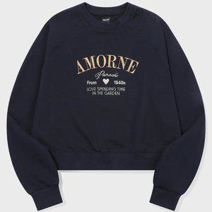 아모르네 레글런 스웨트셔츠 네이비