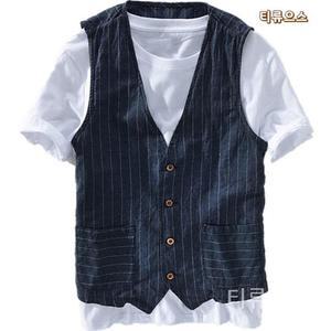 영국스타일 남성 여름 린넨조끼 티류으스