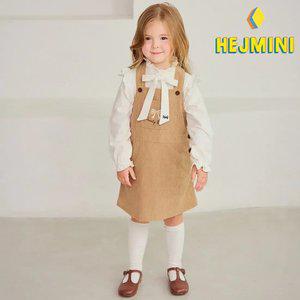 [헤이미니] 큐티리본코듀로이멜빵원피스