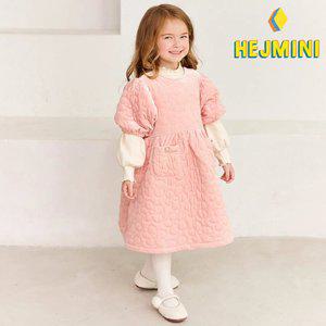 [헤이미니] 플라워리본퀼팅원피스