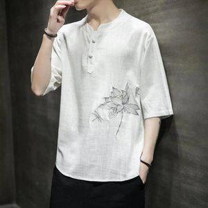 남자 생활 한복 삼베 면마 모시 개량 반팔 티셔츠 여름 린넨