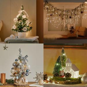 BEST 풀세트 크리스마스 트리 가랜드 벽 미니 중형트리 (오너먼트+조명)