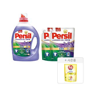 퍼실 라벤더 드럼/일반 겸용 액체세제 2.7L, 1개+리필 1.8L, 2개+증정(프릴 시크릿 오