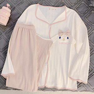 쉬블림로브 (긴팔+긴바지) 여성 캐릭터 패턴 홈웨어 파자마 잠옷 세트 GGWD0282