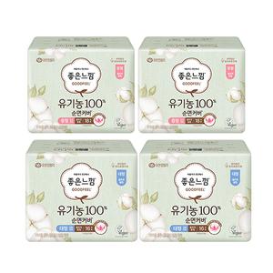 좋은느낌 유기농 순면커버 울트라슬림 중형, 18매, 2개 + 대형, 16매, 2개