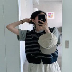 코츠 스트라이프 니트 조끼 (2color)