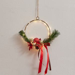 데코루스 리스 레드골드 + LED전구