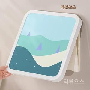 티류으스 욕실옷보관 액자형 무타공 접이식 방수 벽걸이 수납함 선반 보관