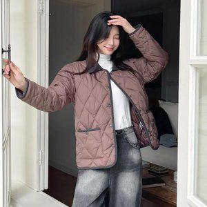 여성 코듀로이 배색 경량 패딩 자켓 4컬러 W25PJ402