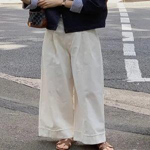 위어 절개 와이드 코튼 뒷밴딩 팬츠 (2color)