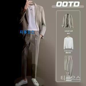 티류으스 남성 여름 정장 자켓 캐주얼 구김없는 마이 검은색 빅사이즈 남자 세미