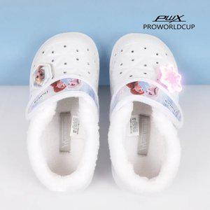 [PWX]프로월드컵키즈 겨울왕국2 스노우폼 라이팅 논슬립 털실내화(WT)