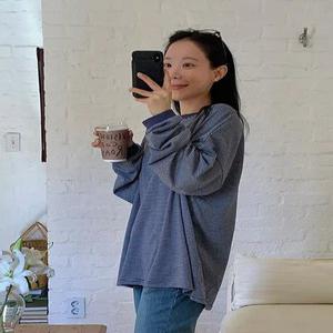 피피 스트라이프 루즈핏 긴팔티 (3color)