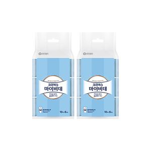 크리넥스 마이비데 클린케어 미니(휴대용), 10매, 6입, 2개(120매)