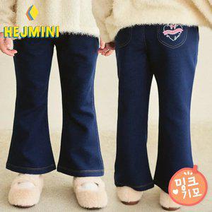 [헤이미니] 리본하트부츠컷사선지밍크기모팬츠