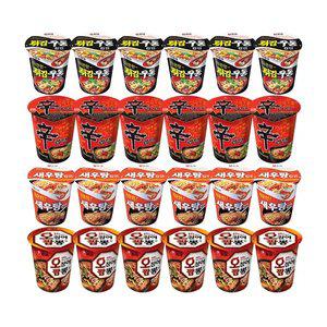 농심 신라면컵, 62g, 6개 + 튀김우동컵, 62g, 6개 + 새우탕컵, 67g 6개 + 오징어짬뽕컵