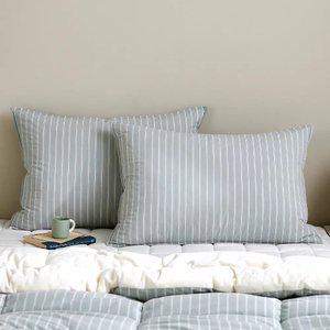 [모던하우스] 퓨어코튼 60수 고밀도면 베개커버 50x70 그린 스트라이프