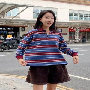 윙드 스트라이프 PK 카라 긴팔 (one color)