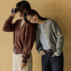 원데이 플레인 탄탄가디건(브이넥/라운드)