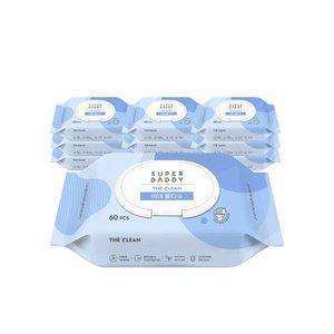 (사용기한 26년 4월) 슈퍼대디 더클린 비데티슈 온가족용 60매 10팩 캡형