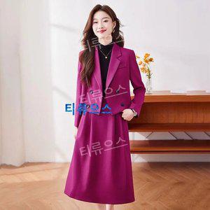 여자투피스 오피스룩 봄가을 꾸안꾸 하객 면접 프렌치 디자인 인싸 자켓 + 스커트 정장