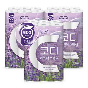 코디 3겹 라벤더 스페셜, 30m, 30롤, 3개
