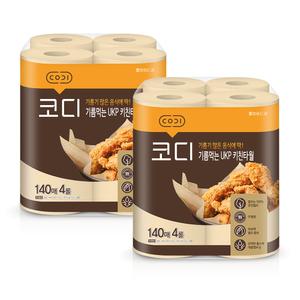 코디 기름먹는 UKP 키친타월, 140매, 4롤, 2개
