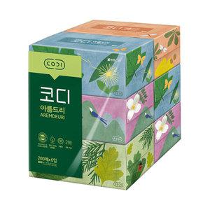 코디 아름드리 미용티슈, 200매, 6입, 1개