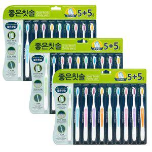 좋은칫솔 초극세모, 10입, 3개