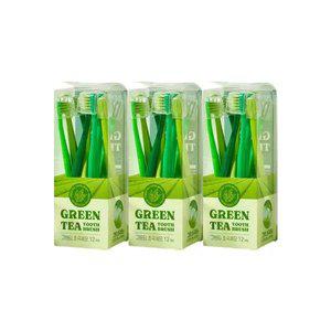 바른생활 그린티 초극세모 칫솔 12입, 3개