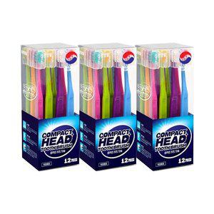 바른생활 콤팩트케어 칫솔 초극세모 12입, 3개