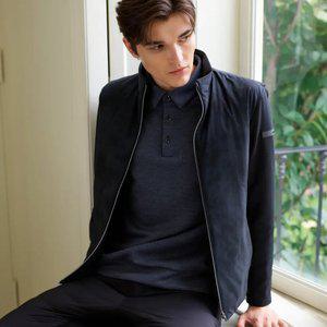 [엘르골프] 남성 시즌패턴 소매저지 배색 패딩 점퍼_6J71351