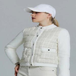 [엘르골프] 여성 트위드 믹스 패딩 점퍼_6I81302