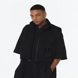 유니 스탠드 칼라 셋업 베스트 (블랙)_5LG1413