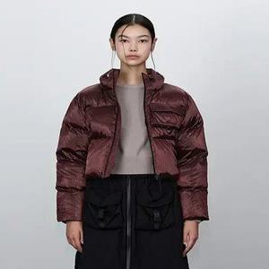 여성 칼라 CRACK 크롭 다운 점퍼_5K82023