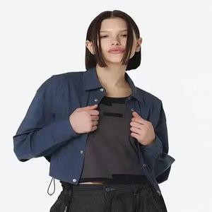 여성 사이드 스트링 긴팔 셔츠 (듀티블루)_5LB1511