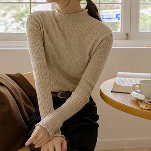 뮤티드 물결라인 반목니트