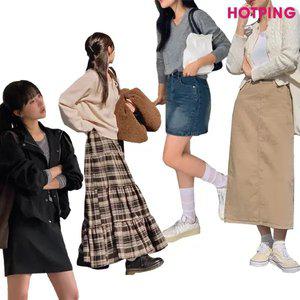 [핫핑] 44~110/가을 베스트&신상/스커트/치마/롱.미니.미디/플리츠/청치마/체크/도트/