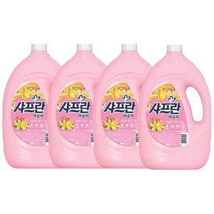 샤프란 아로마 섬유유연제 바닐라 핑크 용기 3.1L, 4개