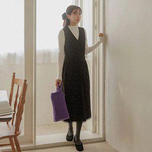 빈티지플라워 골덴 나시원피스