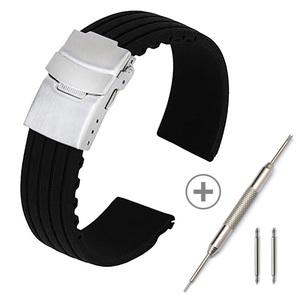 [타임뷰] 아쿠아 우레탄밴드 블랙/실리콘시계줄/방수시계줄 18mm 20mm 22mm 24mm