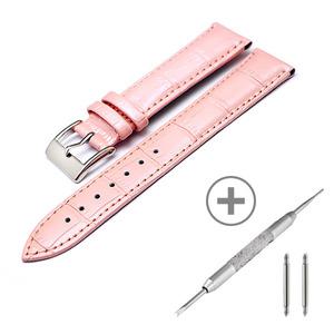 [타임뷰] 스퀘어버클 가죽시계밴드 시계줄 라이트핑크 12mm 14mm 16mm 18mm 20mm 22mm