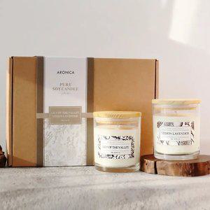 선물용 아로마 캔들200g 2P세트 릴리오브더밸리 & 레몬라벤더 집들이 선물박스 소이캔