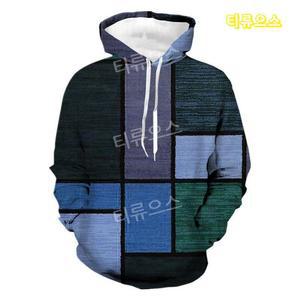 남여공용 봄 가을 빅사이즈 후드티 바이커/캠/통근/여행 방한 편한 3D 디지털 티류으스