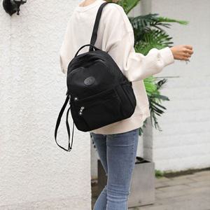 여성 경량 원형 패치 백팩 나일론 4포켓 스타일 여행 등산 가방 커플링 백팩