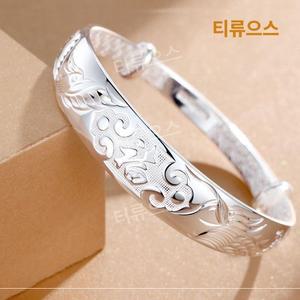 용과 봉황 은팔찌 은도금 팔찌 은액세서리 9999 은 소재/알레르기 없음 티류으스