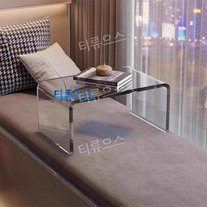 투명 아크릴 테이블 커피 좌식 인테리어 침대 카페 낮은 티테이블 사이드 유리 티류으