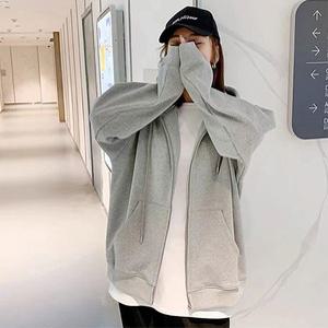 남녀공용 심플 오버핏 후드 집업 베이직 데일리 빅사이즈 루즈 와이드핏 트렌디 후드티