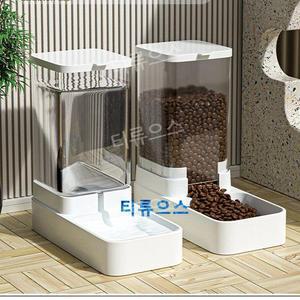 강아지 고양이 대용량 자동 급식기 급수기 반려동물 사료 디스펜서 티류으스